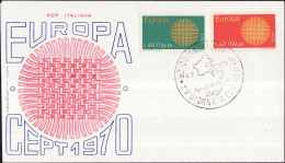 Europa CEPT 1970 Italie - Italy - Italien FDC8 Y&T N°1047 à 1048 - Michel N°1309 à 1310 - 1970