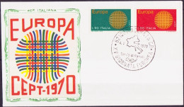 Europa CEPT 1970 Italie - Italy - Italien FDC9 Y&T N°1047 à 1048 - Michel N°1309 à 1310 - 1970