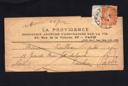 (RECTO / VERSO) JOURNAUX - LA PROVIDECE COMPAGNIE ASSURANCES SUR LA VIE EN 1924 - Journaux