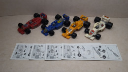 1996 Ferrero - Kinder Surprise - K96 80, 81, 82 & 83 - Race Cars - Complete Set + 4 BPZ's - Monoblocs