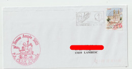 6006 Lettre Cover Porte Avion Charles De Gaulle BONNE ANNEE 2003 Eglise De La Trinité Des Monts Aircraft Carrier - Maritieme Post