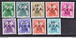 Réunion Taxe  36 44 CFA Gerbes Surchargés Neuf ** MnH Sin Charmela Cote 68.5 - Postage Due