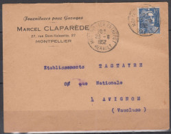 Lot De 2 Lettres Pub Thème " AUTOMOBILES "   De MONTPELLIER  Et AVIGNON Année 1952 Avec  Mne De GANDON 15F - Storia Postale