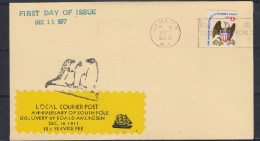 USA Local Courier Post "ann. South Pole Discovery By Roald Amundsen" DEC 16 1911 Ca Jamaica DEC 15 1977 (58814) - Events & Commemorations