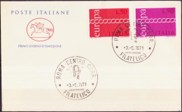 Europa CEPT 1971 Italie - Italy - Italien FDC1 Y&T N°1072 à 1073 - Michel N°1335 à 1336 - 1971