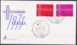 Europa CEPT 1971 Italie - Italy - Italien FDC3 Y&T N°1072 à 1073 - Michel N°1335 à 1336 - 1971