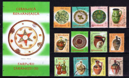 Rumänien Romania Roumanie Nouveau Lot Ceramique Keramik Ceramica Populara Folklore Gestempelt °used - Used Stamps