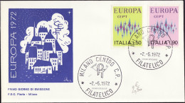 Europa CEPT 1972 Italie - Italy - Italien FDC4 Y&T N°1099 à 1100 - Michel N°1364 à 1365 - 1972