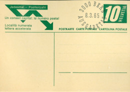 SUISSE / CARTE POSTALE DE 10cts VERT UN CONSEIL CAPITAL: LE NUMERO POSTAL - Enteros Postales