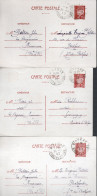 FRANCE / CARTES POSTALES 515-CP1 ECRITES 3 EXEMPLAIRES - Cartes Postales Types Et TSC (avant 1995)