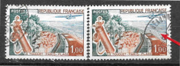 Variété Du N° 1355 Oblitérés, Plage Verte Avec Le Normale - Used Stamps