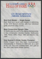 UNITED STATES 1991 - U.S. OLYMPIC CARDS HALL OF FAME # 86 - DISTINCTIVE ACHIEVEMENTS - G - Other & Unclassified