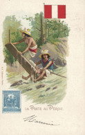 PC POSTS OF THE WORLD, LA POSTE AU PÉROU, Vintage LITHO Postcard (b47874) - Poste & Facteurs