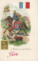 PC POSTS OF THE WORLD, LA POSTE EN INDO-CHINE, Vintage LITHO Postcard (b47883) - Poste & Facteurs