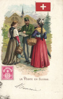 PC POSTS OF THE WORLD, LA POSTE EN SUISSE, Vintage LITHO Postcard (b47884) - Poste & Facteurs