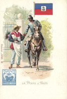 PC POSTS OF THE WORLD, LA POSTE A HAITI, Vintage LITHO Postcard (b47896) - Poste & Facteurs