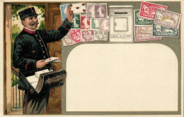 PC STAMPS, REPUBLIQUE FRANCAISE, Vintage EMBOSSED Postcard (b47908) - Poste & Facteurs