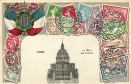 PC STAMPS, PARIS, LA DOME DES INVALIDES, Vintage EMBOSSED Postcard (b47934) - Poste & Facteurs