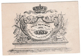 Belgique, Style Carte Porcelaine, Felix Huysman Tot Gent, Gand , Compas, Dim:107x72mm, - Cartes Porcelaine