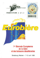 FRANCE / CARTE COMMEMORATIVE BIENNALE EUROBIERE STRASBOURG 1982 - Gedenkstempel