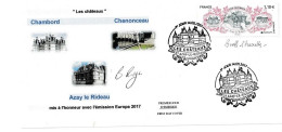 France Fdc 2017 Les Châteaux Signé Par L'Artiste - 2010-2019