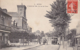 1913 Dives Sur Mer L Hotel De Ville La Rue De Caen Animée - Dives