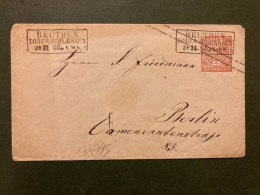 LETTRE EP EIN GROSCHEN OBL.28 11 68 BEUTHEN LOBERSCULESIEN - Enteros Postales