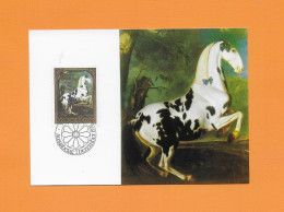 LIECHTENSTEIN  1978  MAXIMUMKARTE  MiNr. 717 Pferd "Bildnis Eines Schecken" - Gemälde Kunst - A. Faistenberger - Chevaux