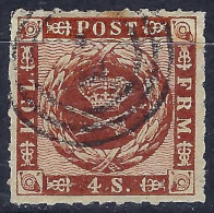 DANEMARK Ca.1858-63:  Le Y&T 10, TB Obl. " 7 Dans 3 Cercles Concentriques" - Used Stamps