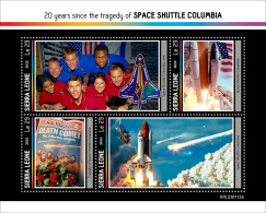 2023-01 - SIERRA LEONE- SPACE SHUTTLE COLUMBIA       4V    MNH** - Andere & Zonder Classificatie