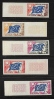 France 1958/59 Service N°17/21** Non Dentelés. Conseil De L'Europe. Cote 520€. - 1951-1960