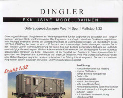 Catalogue DINGLER EXCLUSIVE MODELLBAHNEN 1999 Spur I Informationsblatt - German