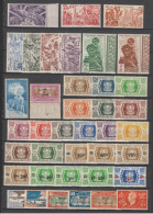 WALLIS ET FUTUNA - ANNEES COMPLETES 1942/1946 AVEC AERIENS SAUF PETAIN SURCHARGE ** MNH - COTE = 89.25 EUR - Unused Stamps