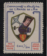 Vignette - Lyon 1942 - Championnat Athletisme De L Armee De L Air - GAO - Guignol - Autres & Non Classés