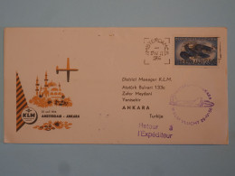 BT7 NEDERLAND  BELLE LETTRE  1956  1ER VOL KLM PAYS BAS A  ANKARA TURQUIE ++ AFF. PLAISANT++ - Poste Aérienne