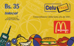 Bolivia, Telecel, Julio 2001,Mc Donald's - Bolivia