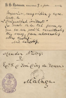 Sobre Más Tarjeta Manuscrita Remitida Por Dr. Thebussem. Circulada En Franquicia A Málaga. - Franquicia Postal