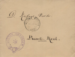 Carta Remitida Por Dr. Thebussem, Circulada En Franquicia A Puerto Real, Año 1894. - Franchigia Postale