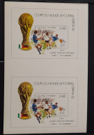 Congo Zaire 1982 COB Bl. 51 Paire Non Découpé Uncut Pair FIFA World Cup Football Espagne Espana Fußball Soccer - 1982 – Espagne