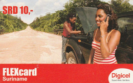 Surinam - Digicel - Calling Help - 2 Women - Suriname