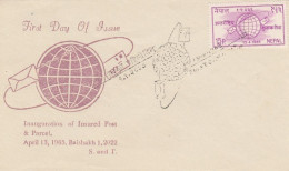 GOOD NEPAL FDC 1965 - Inauguration Of Insured Post & Parcel - Népal