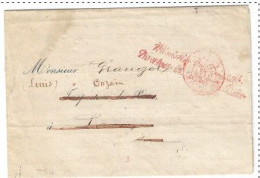 1843. Lettre Correspondance Complète Année 1843 - Cursive Rouge Ministère Des Finances Directeur Général Des Postes - 1801-1848: Voorlopers XIX