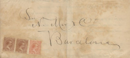 PUERTO RICO. Ø 101 Y 105(2) En Carta (circular Impresa) De San Juan A Barcelona. Los Sellos No Están Matasellados. - Puerto Rico