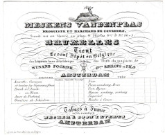 Belgique, Carte Porcelaine, Porseleinkaart, Meskens Vandenplas, Droguiste Et Couleurs, Bruxelles , Dim:123x102mm, - Porcelana