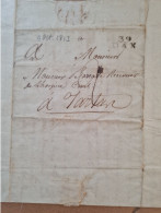 LETTRE DE POUILLON CACHET 39 DAX POUR HOSPCE CIVIL 1813 - Sin Clasificación