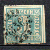 Col33 Allemagne Anciens états Bavière N° 2 Oblitéré Cote : 3,00€ - Usados