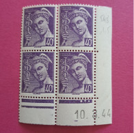 N°548 Mercure - Postes Françaises 40c - 10.8.44 Neuf ** - 1940-1949