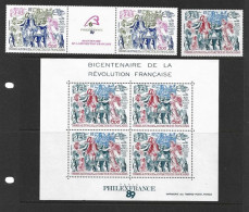 ANTARCTIQUE FRANCAIS. Bicentenaire De La Révolution. B-F Nr 1 + P.A 107 & 107A Neufs ** Côte  34,50 Euro - Autres & Non Classés