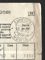 Telegrama Do Funchal Para A Horta Com Obliteração Do 'Rádio Faial CTT Horta 1955'. Telegram From Funchal To Horta With O - Brieven En Documenten