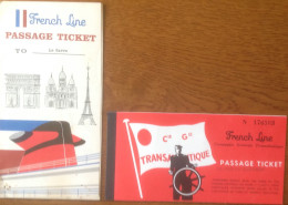 Ticket Compagnie Générale Transatlantique French Line : New York - Le Havre 1967 - Mundo